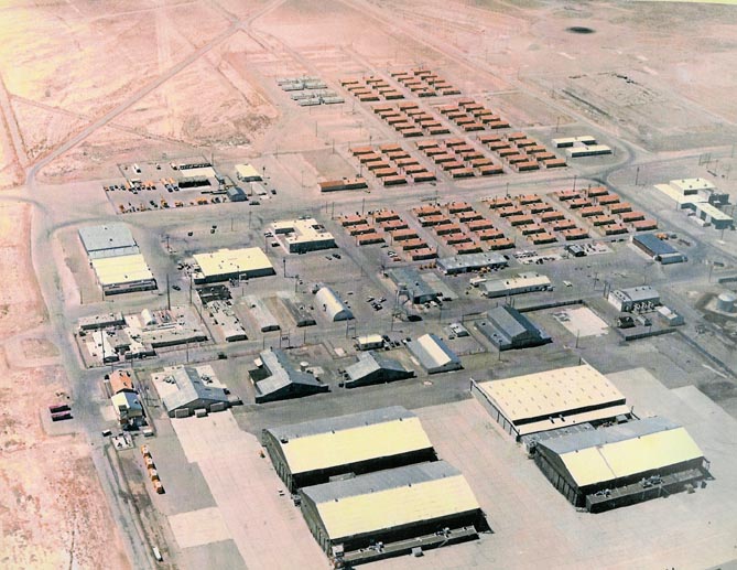 Close-up aerial photo of Area 51 from 1965